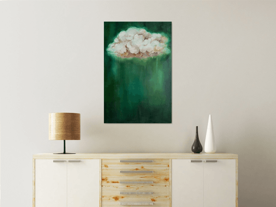 Abstract Green Cloud Modern Minimalist Nature
