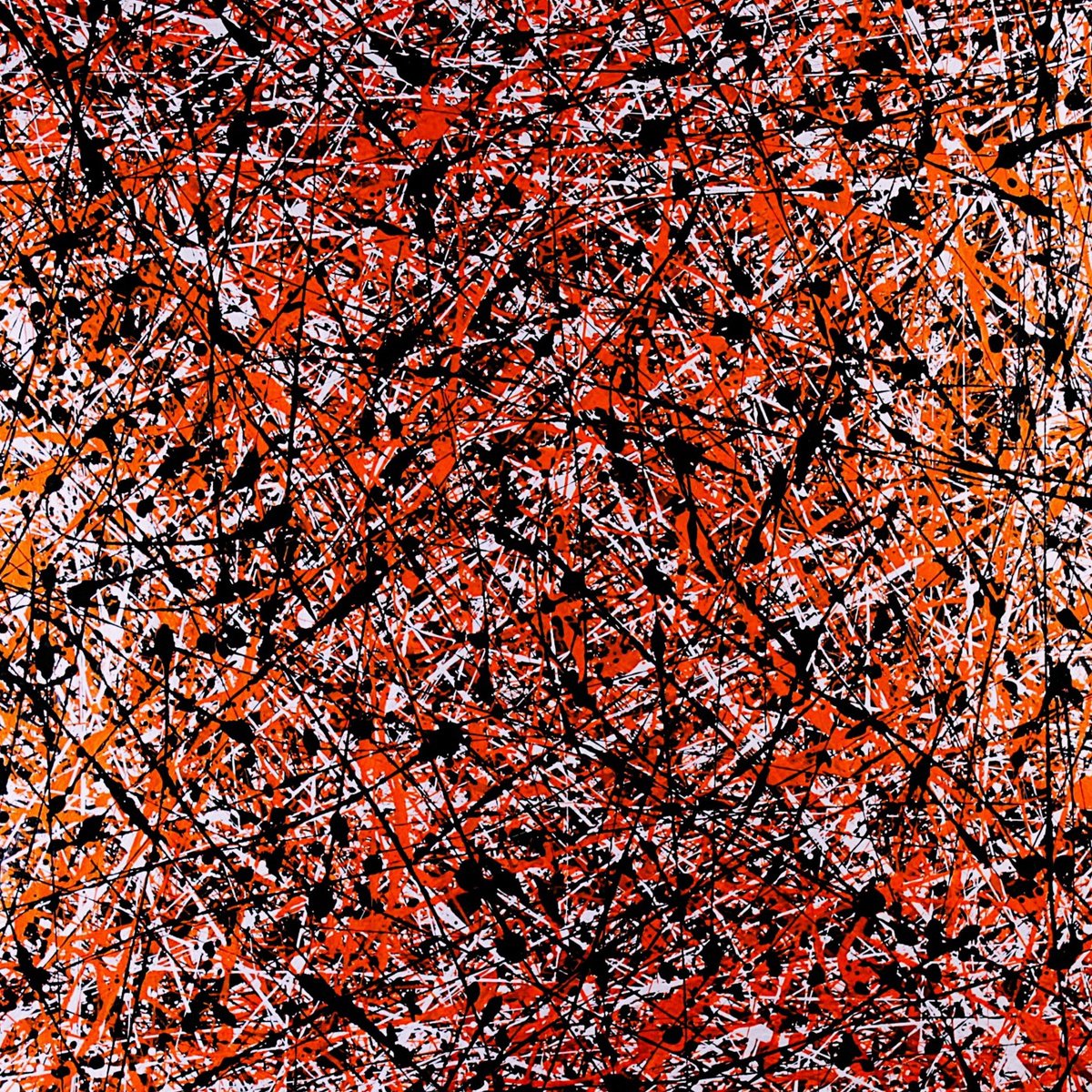 Abstract Acrylic Painting By Alessandro Butera, 39 X 39, Orange, Original Artwork