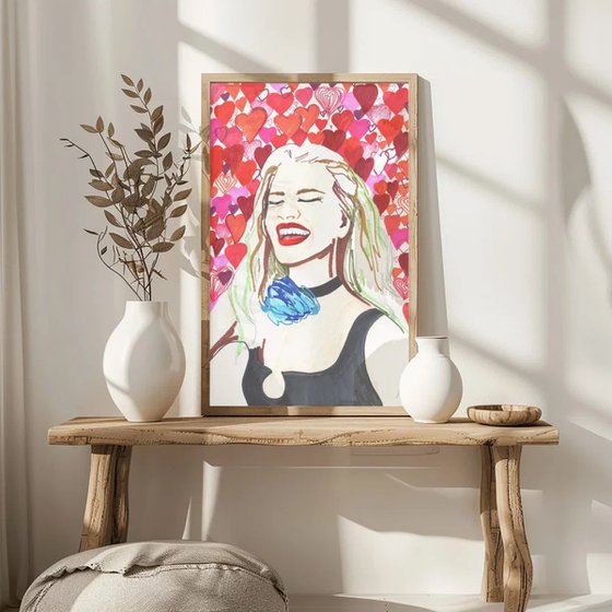 Woman with Hearts