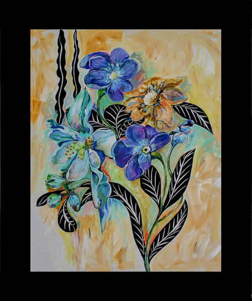 Heavenly  Blue Flowers by M Brick
