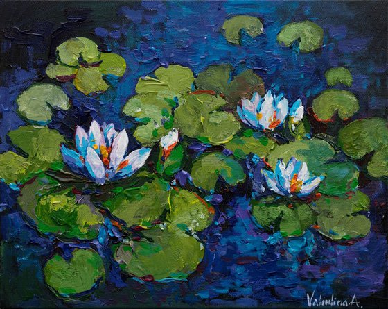 Water lilies Original acrylic painting