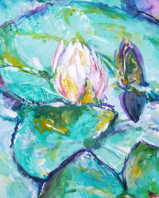 Water Lily / Watercolour on Canvas