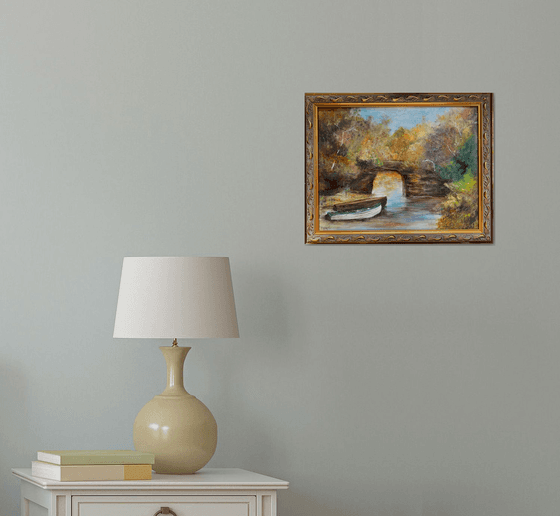 Sweet Ireland Landscape oil painting on a gessoed masonite board 11x14 gold frame