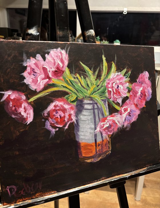Pink Tulips Still Life