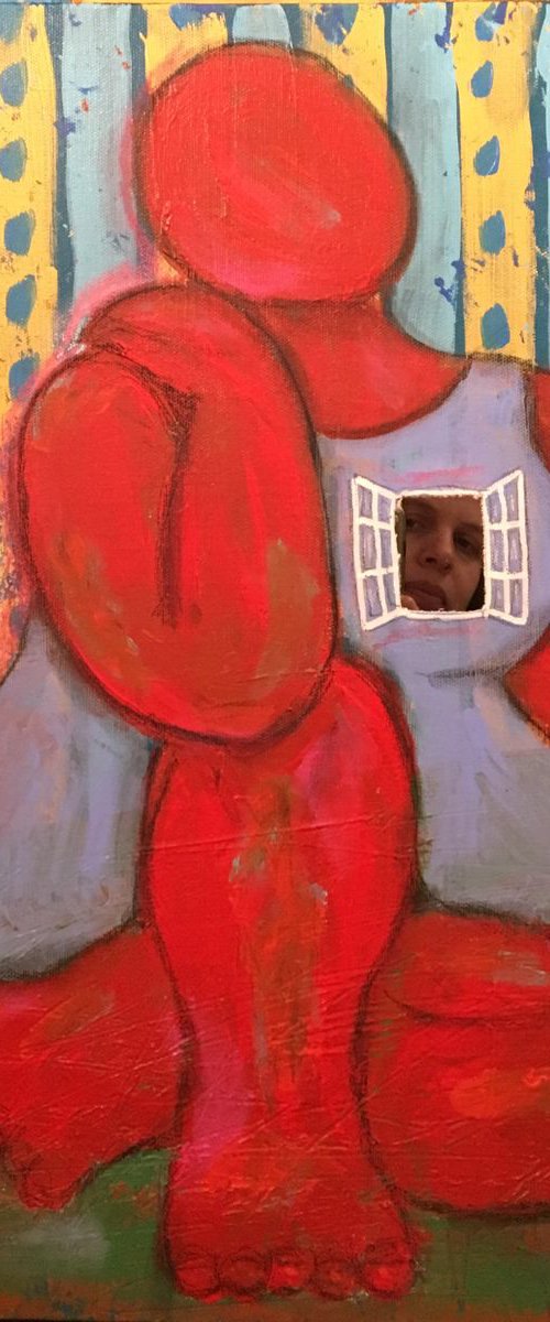 Reflective thoughts. Abstract woman painting by Anya Getter