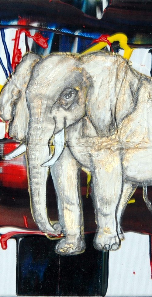 Abstract Elephant in motion 2 by CB.