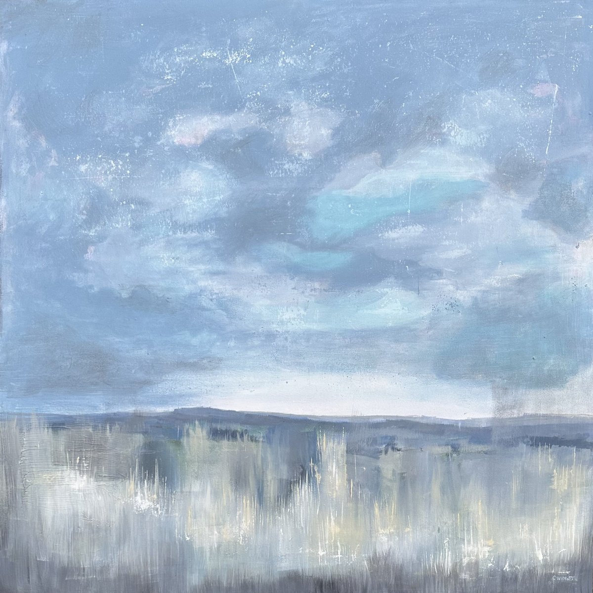 Blue Grey Earth and Sky Textures - Abstract Landscape by Catherine Winget