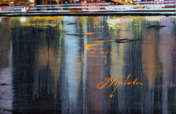 "NIGHT NEW YORK". BROOKLYN BRIDGE.