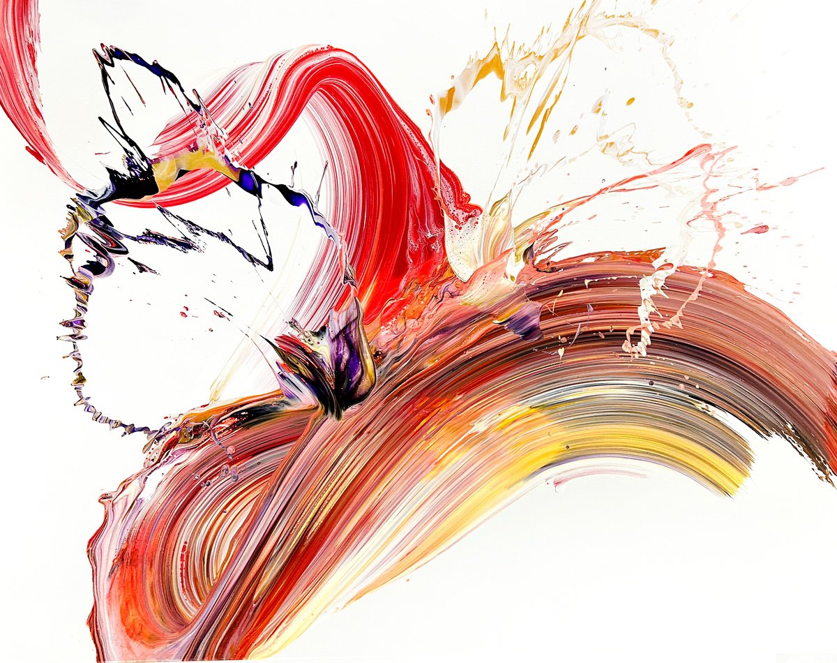 Organic Abstract Acrylic Painting By Nikolaos Schizas, 57 X 45", Detras Del Olvido, Original Artwork