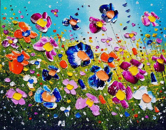 "Cosmos Meadow Flowers in Love"