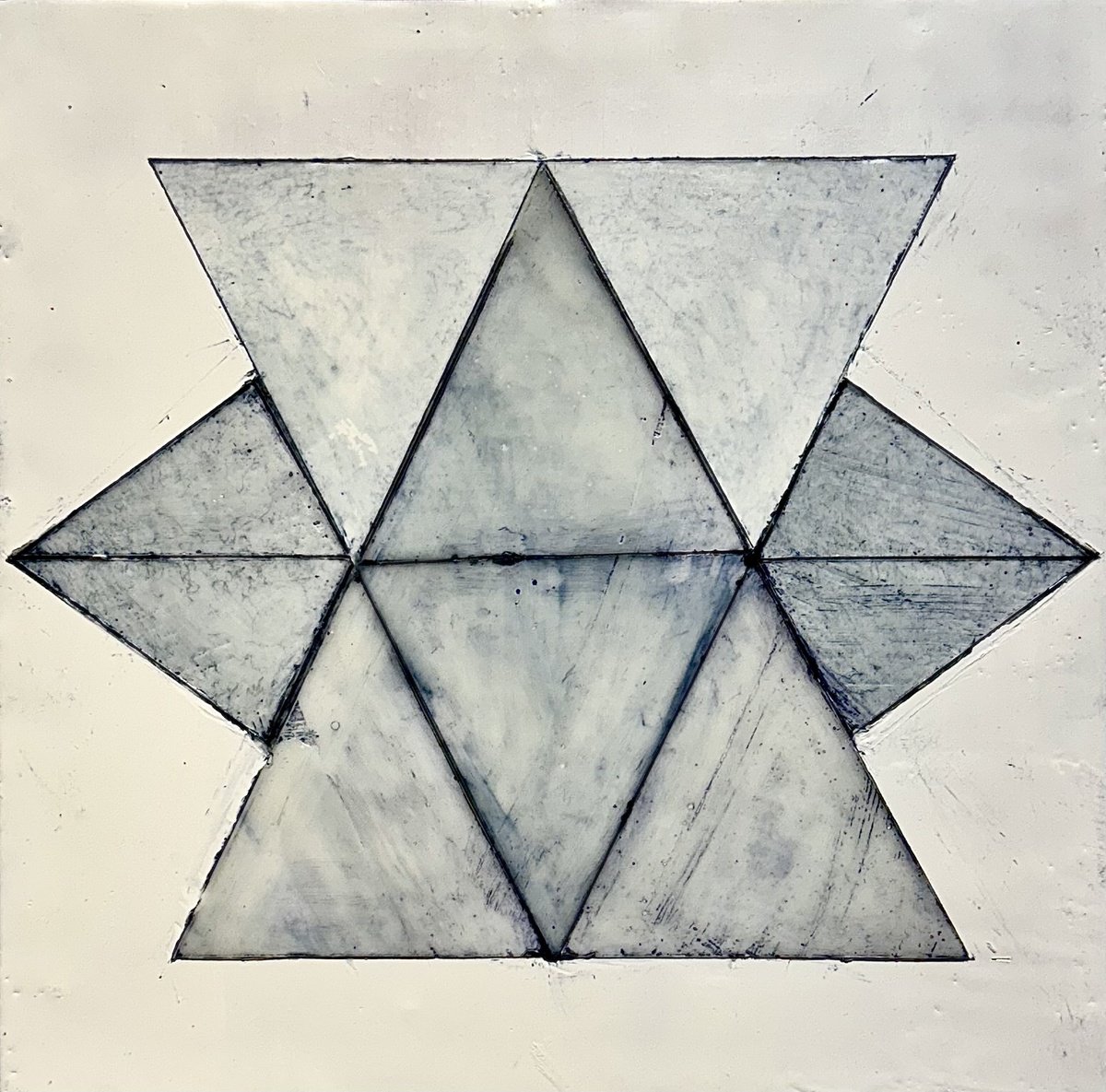 Geometric Abstract Painting By Domenica Brockman, 12 X 12, Arrival, Original Artwork