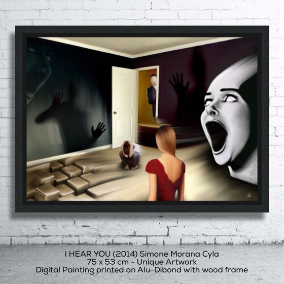 I Hear You | Digital Painting printed on Alu-Dibond with black wood frame | Unique Artwork | 2014 | Simone Morana Cyla | 75 x 53 cm | Art Gallery Quality | Published |