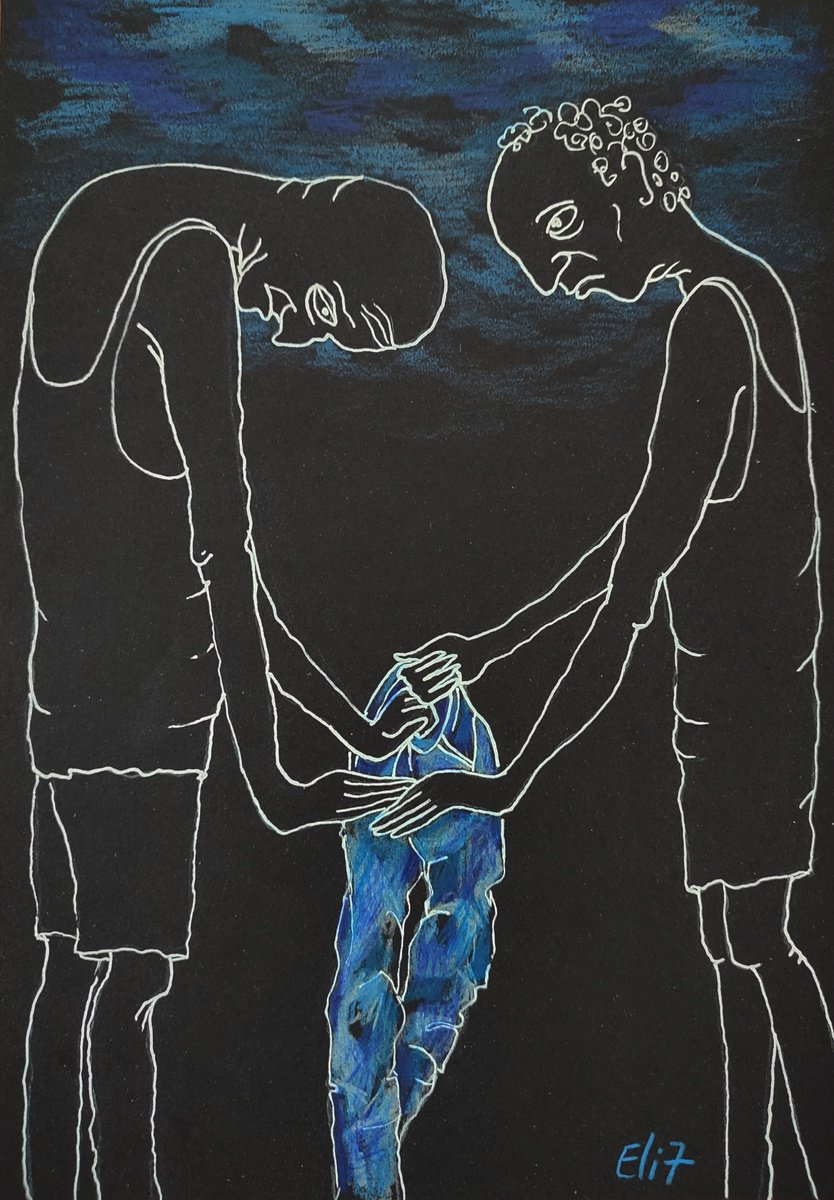 Expressive Drawing , Old Jeans By Elisheva Nesis, 9 X 13, Artwork For Sale On Artfinder