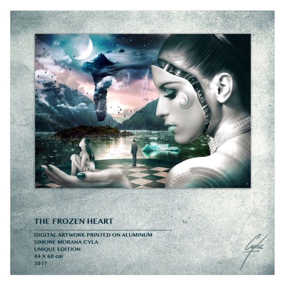 THE FROZEN HEART | Digital Painting printed on Alu-Dibond with black wood frame | Unique Artwork | 2017 | Simone Morana Cyla | 84 x 60 cm | Art Gallery Quality |