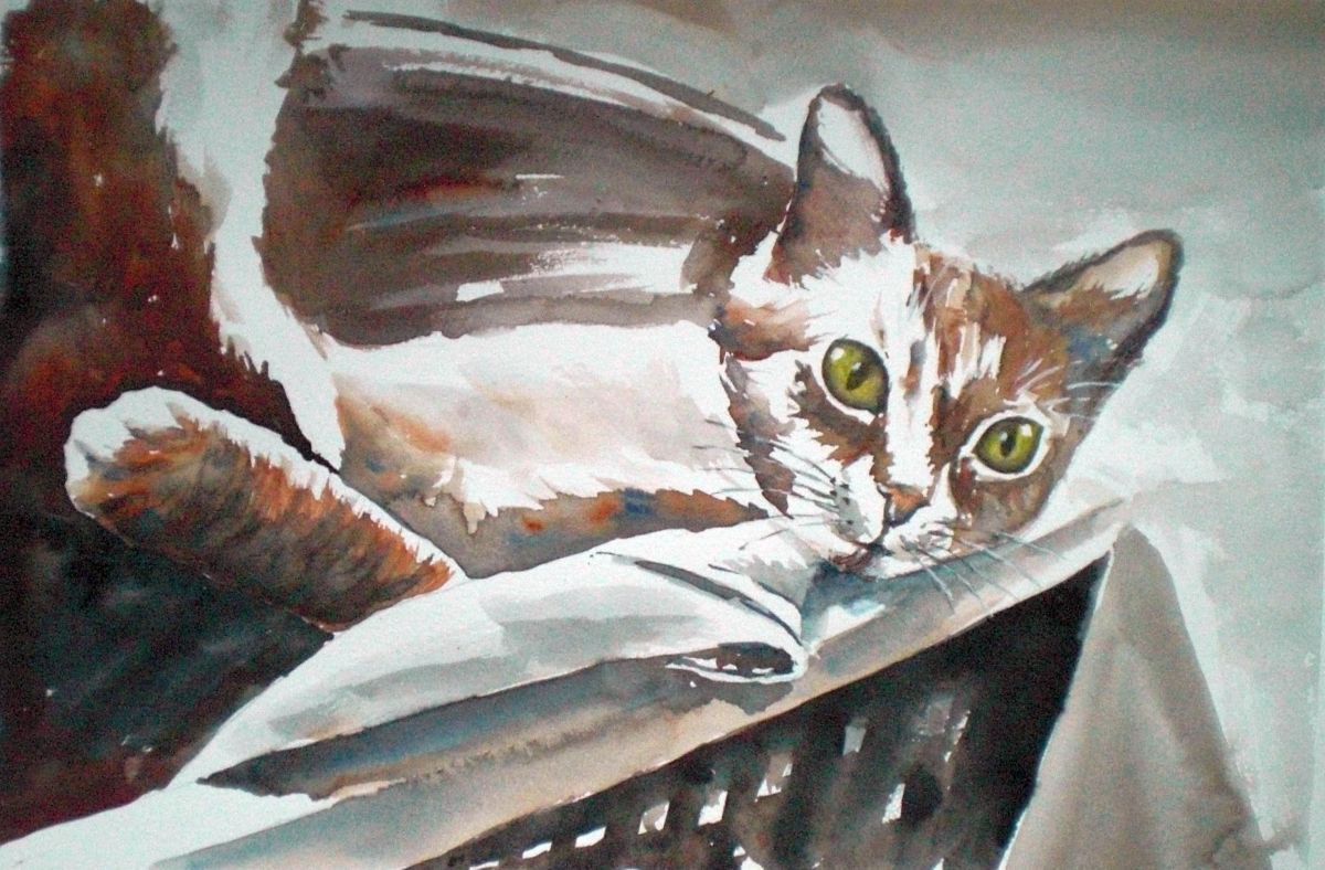 Expressive Animal Watercolour By Giorgio Gosti, 17 X 11, Penny Lane, Original Artwork