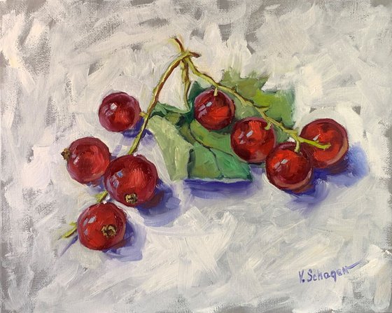 Red currant, berries still life