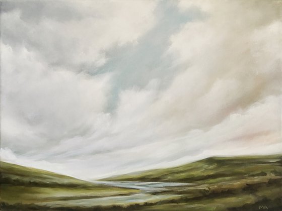 The Wind Rises - Original Landscape Oil Painting on Stretched Canvas