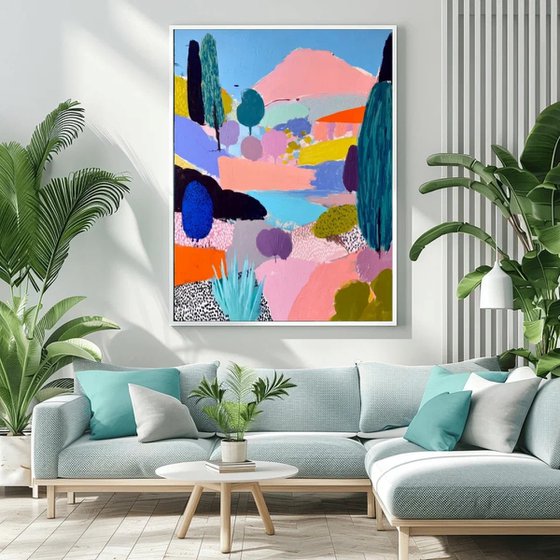 River Under a Pink Sky