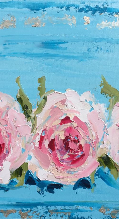 Vintage Roses  11"x4" by Emma Bell