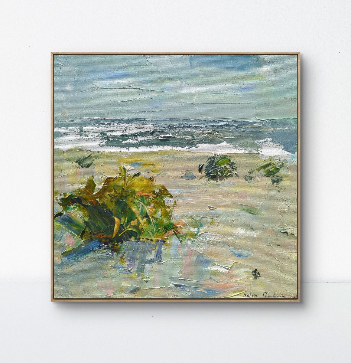 Impressionistic Landscape Oil Painting By Helen Shukina, 12 X 12, Nautical, Original Artwork