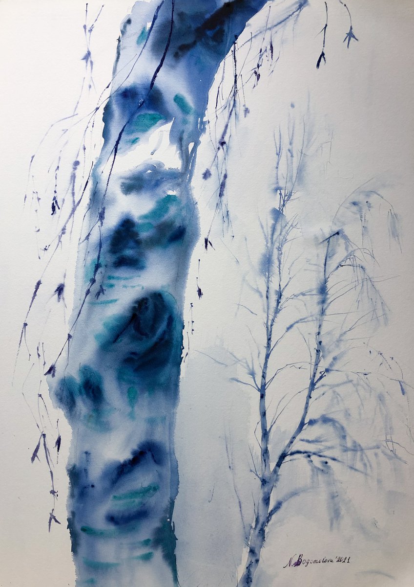 Big birch and a little birch tree. Winter stories by Nadezhda Bogomolova