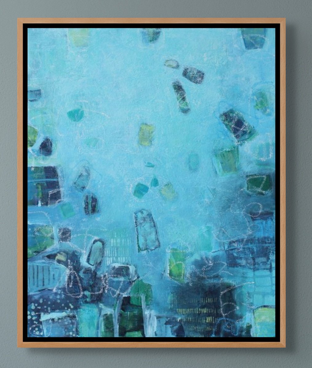 Urban And Pop Abstract Painting By Sage Mountain Studio, 16 X 20", Toward The Light, Original Artwork