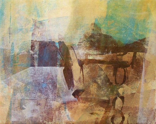 Beach Hut Series 5 {Screen print on canvas} by Ian McKay