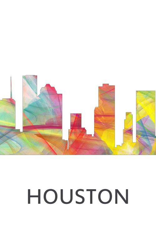 Houston Texas Skyline WB1 by Marlene Watson