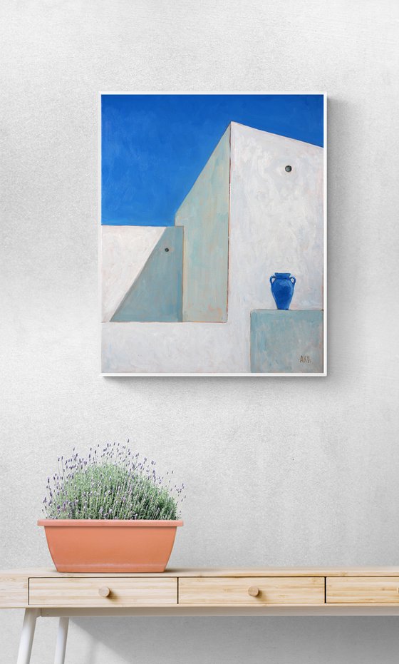 Greece geometry. White and blue #1