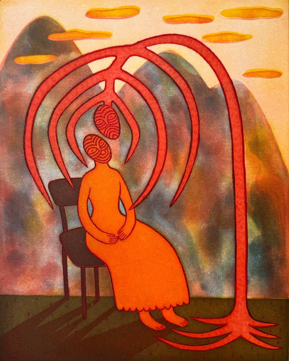 Graphic Portrait Etchings & Engravings By Katya Timoshenko, 12 X 15", Companion, Original Artwork