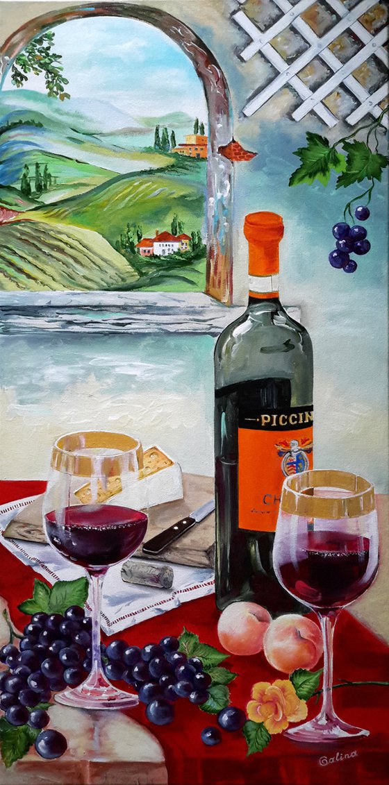 The Wine Painting - exquisite vintage art