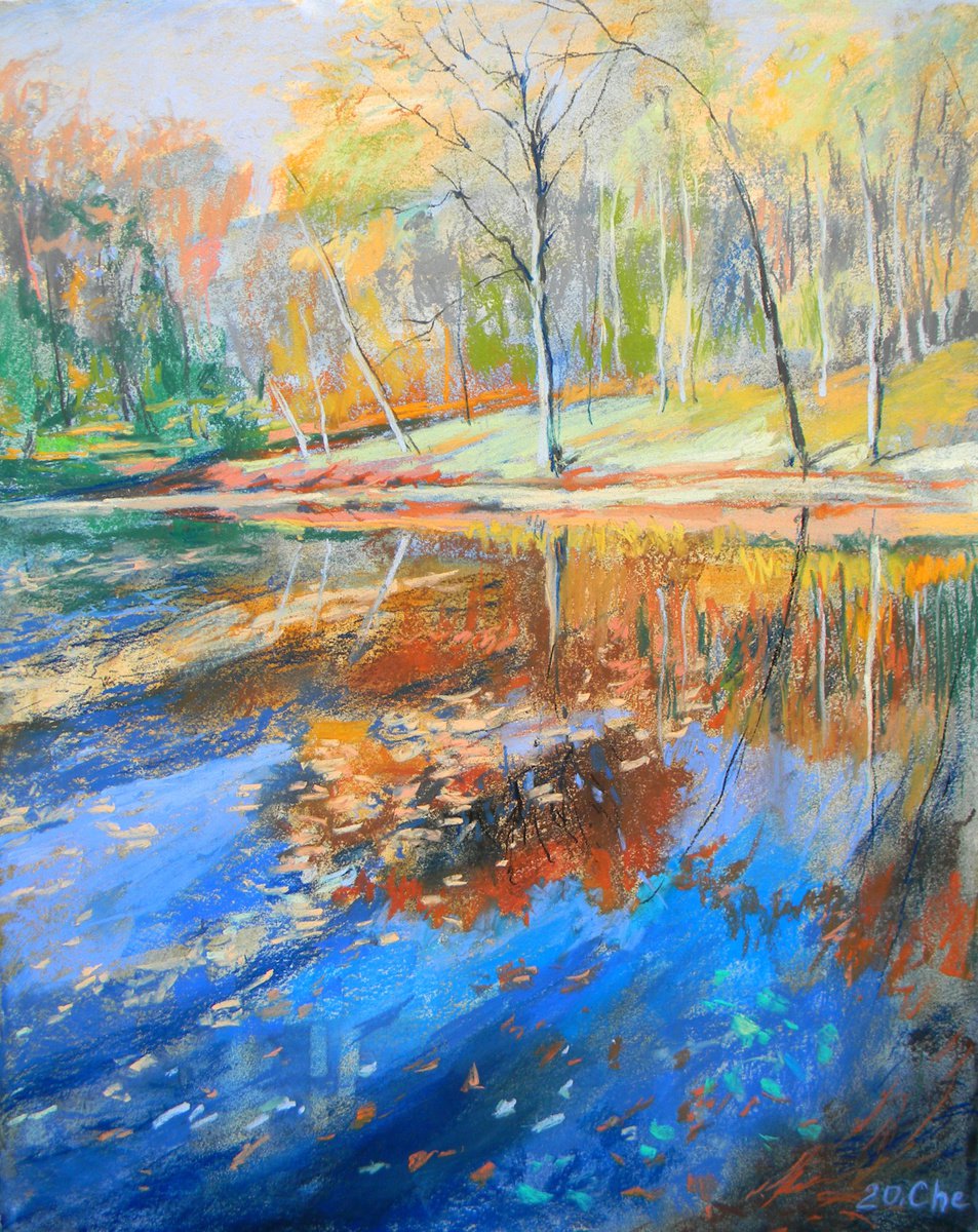 Autumn pond by Liudmyla Chemodanova
