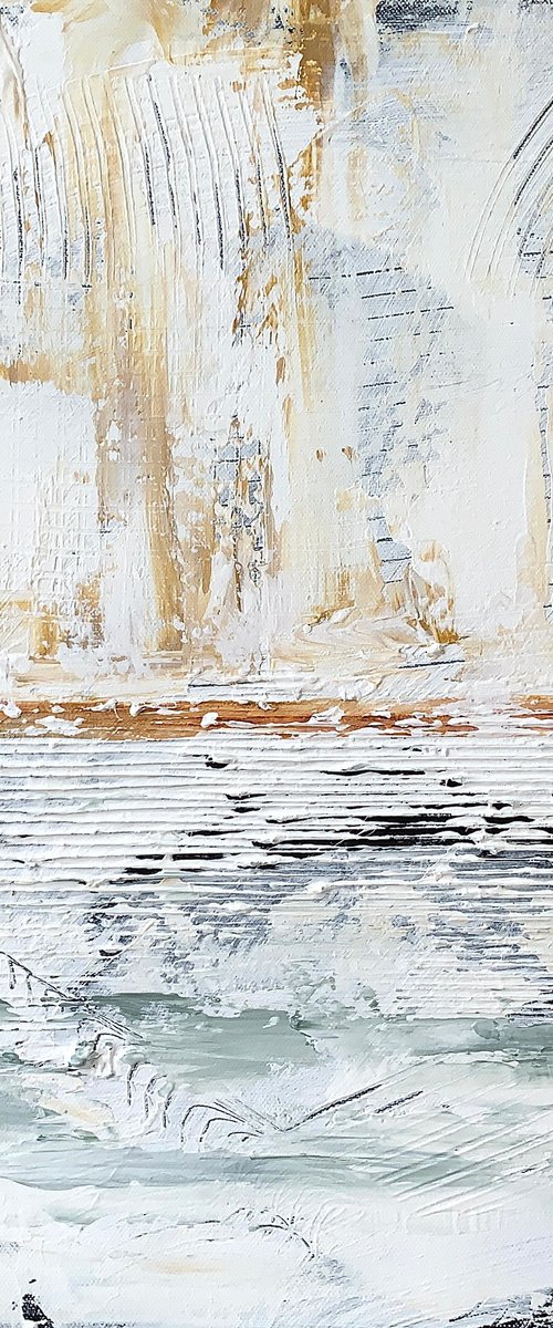 Terra Mystica No. 1359 neutral abstract minimalism by Anita Kaufmann