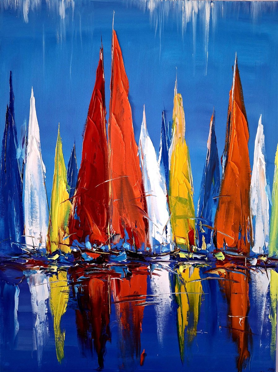 Sails Of Color By Andrej Ostapchuk, 24 X 31, Artwork For Sale On Artfinder