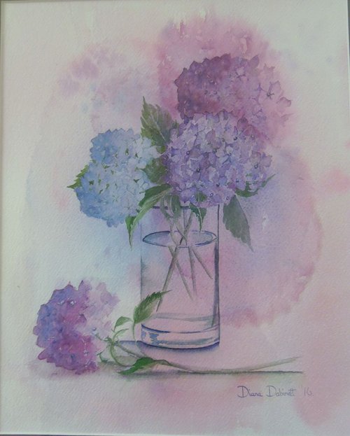 Hydrangeas in Glass by Diana Dabinett