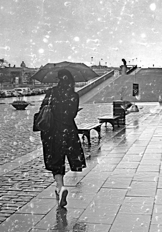 " Autumn. Stockholm. Walking woman " Limited Edition 1 / 15