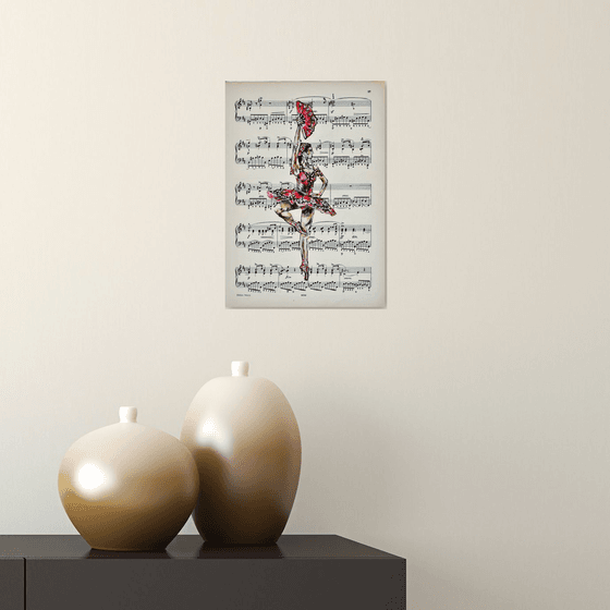 Ballerina XXXIX- Vintage Music Page, GIFT idea