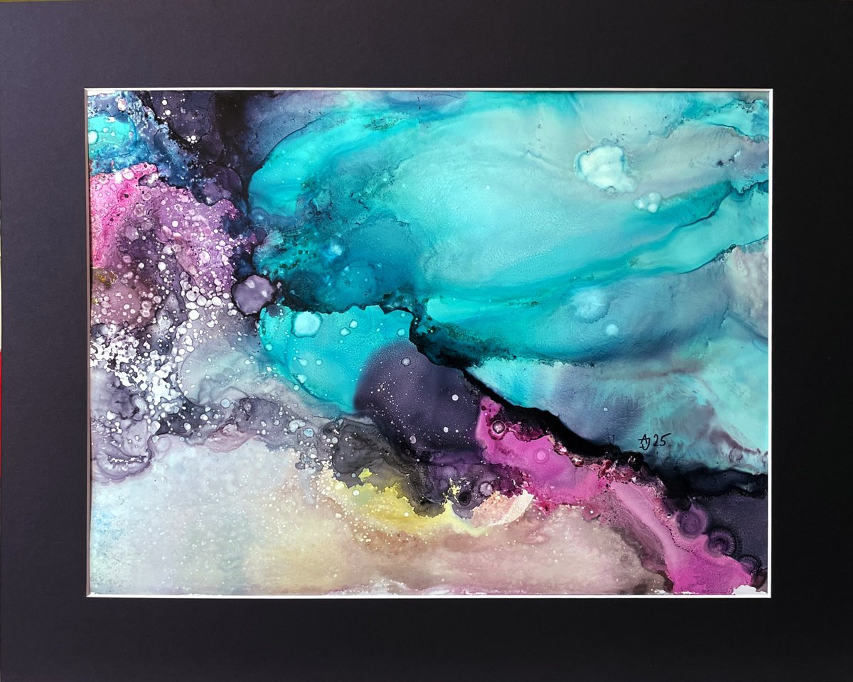 Organic Abstract Painting By Jolanta Czarnecka, 20 X 16, Flight In The Clouds 2, Original Artwork