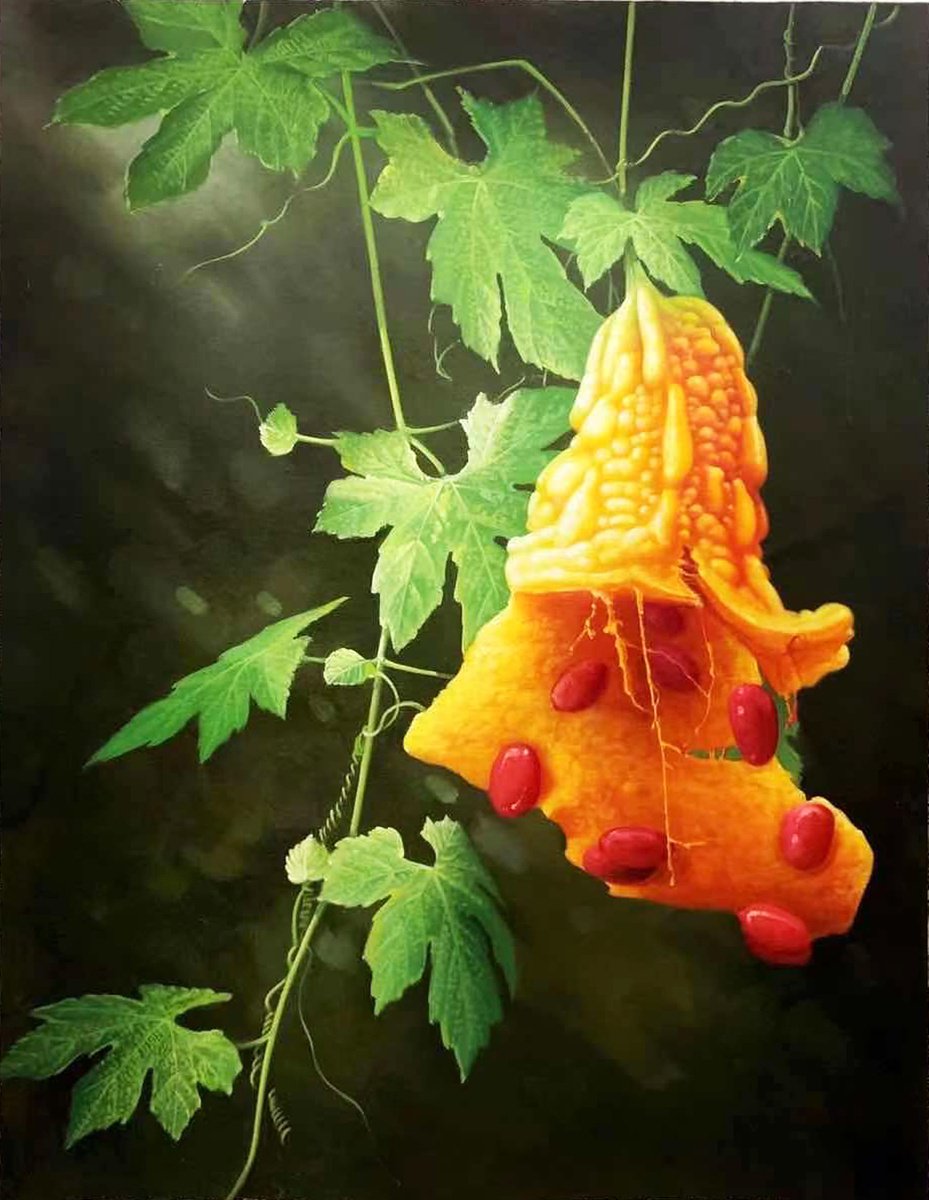 Impressionistic Botanical Oil Painting By Kunlong Wang, 24 X 31", Still Life Oil Painting:plants In My Little Secret Garden, Artfinder