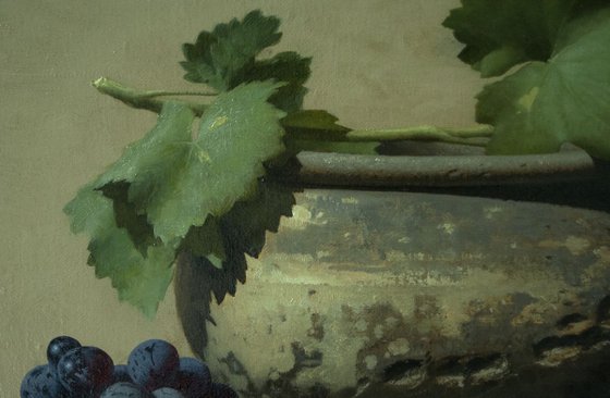 "Red wine in process"  oil on canvas(linen), 18 x 24 inch, 2017 original still life