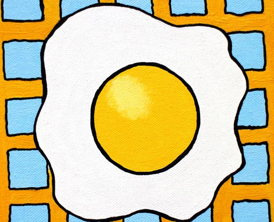 Potato Waffle And Fried Egg Pop Art Canvas