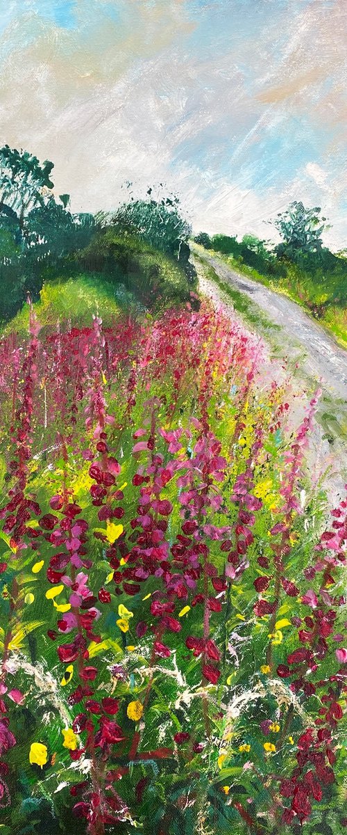 Rosebay Willow herb Lane by Teresa Tanner