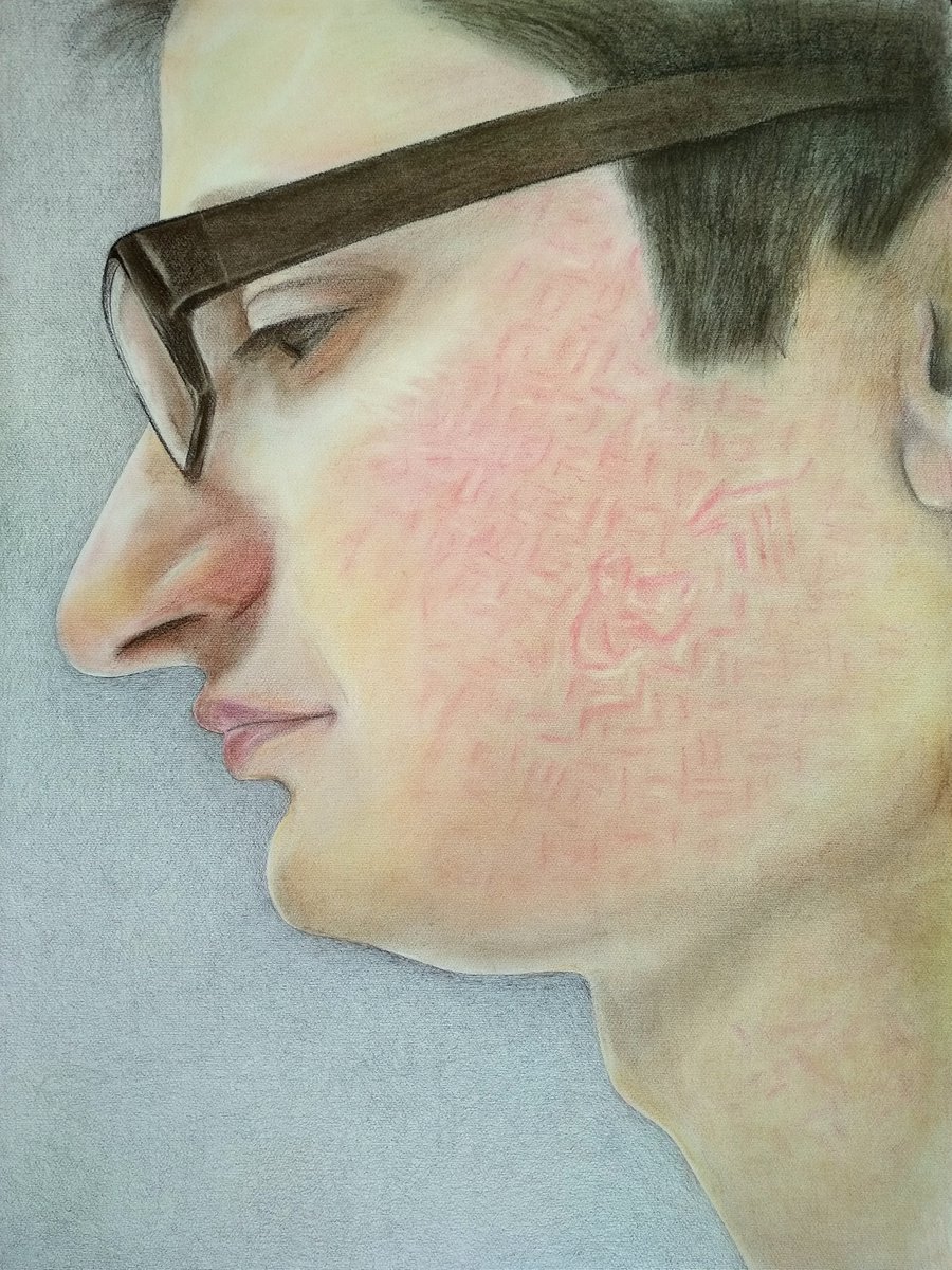 Photorealistic Portrait Drawing By Andromachi Giannopoulou, 20 X 28, Printed Dream, Original Artwork