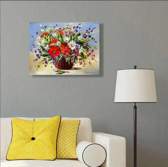 A basket of wildflowers