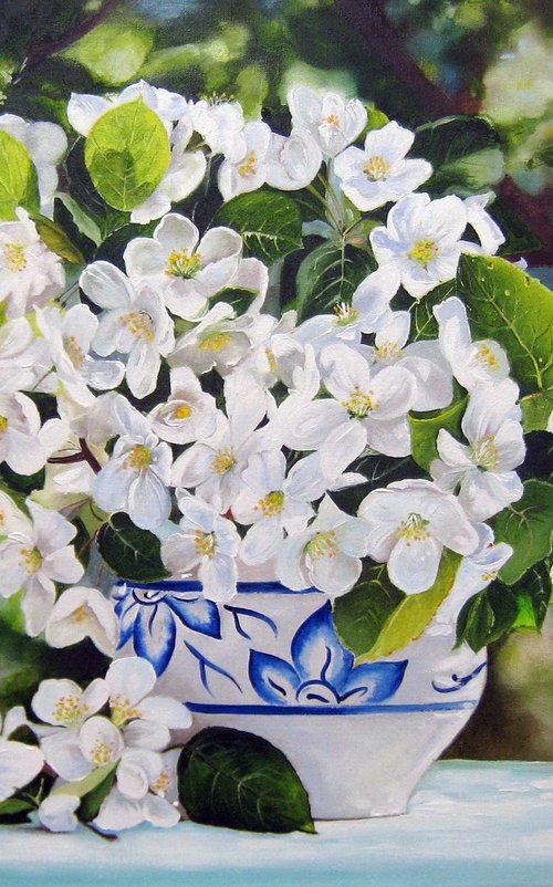 Apple Blossoms in a Vase by Natalia Shaykina