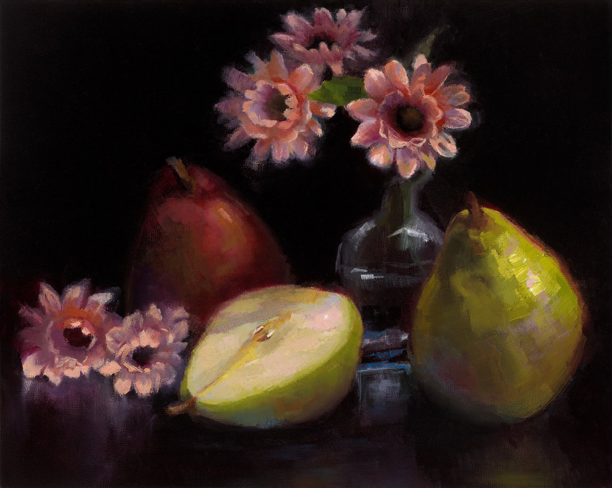Winter Solstice - still life with pears by Talya Johnson