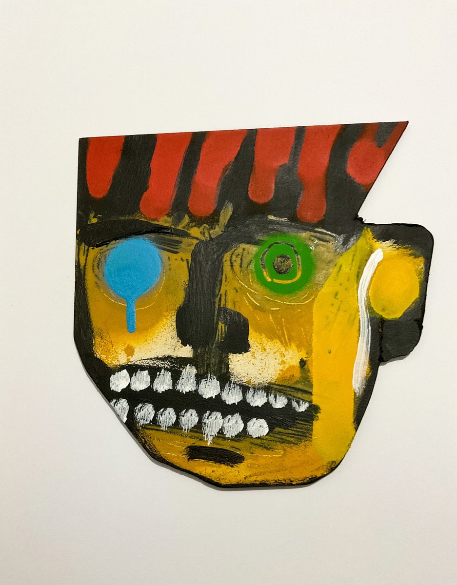 Expressive Portrait Painting By V. Lishko, 8 X 8", Portrait, Original Artwork