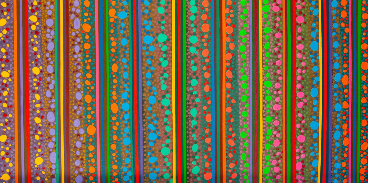 Organic Abstract Acrylic Painting By Josephine Window, 48 X 24", Vibrancy 2, Original Artwork