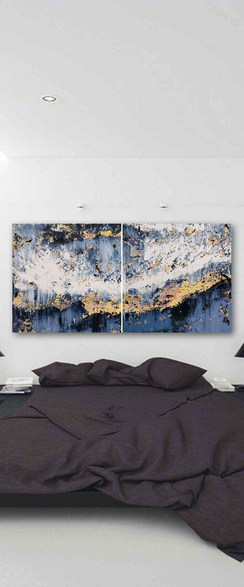 200x100cm. / abstract painting / Abstract 2212 by Alex Senchenko