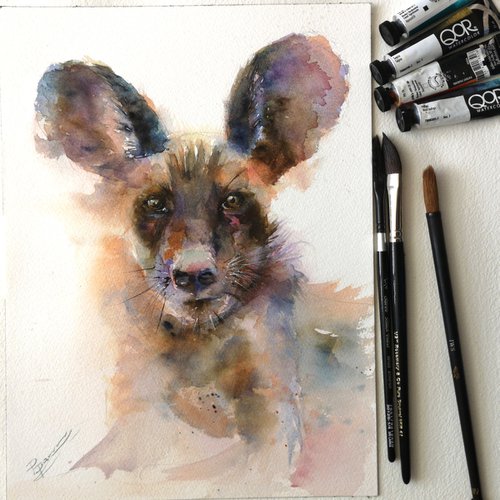 Hyena portrait by Olga Tchefranov (Shefranov)
